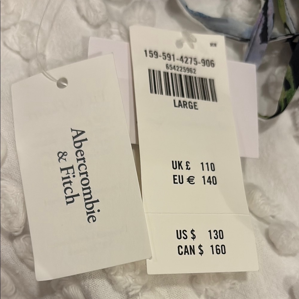 NWT Abercrombie & Fitch green/blue/white Floral Maxi Dress size Large - Picture 4 of 7